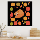 Autumn fox Acrylic Keychain Poster (Keuken)