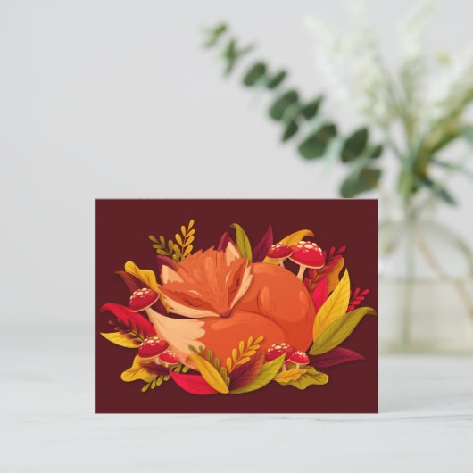 Autumn Fox Briefkaart (Staand voorkant)