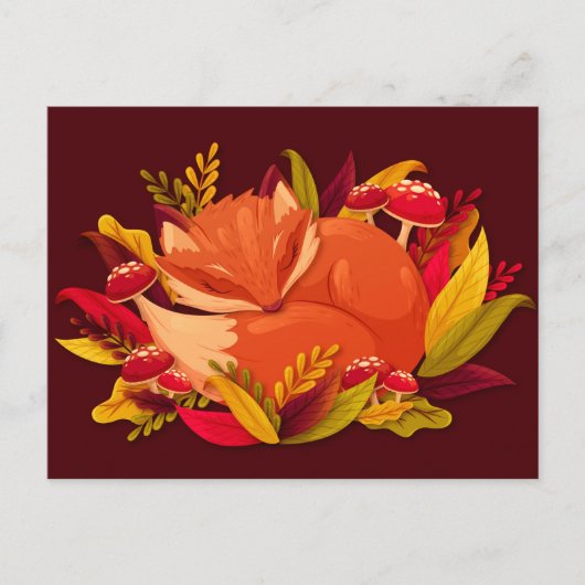 Autumn Fox Briefkaart (Voorkant)