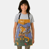 Autumn fox chef-kok kind All-Over Print Schort (Insitu)