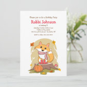 Autumn Fox Invitation Kaart (Staand voorkant)