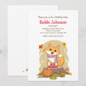 Autumn Fox Invitation Kaart (Voorkant / Achterkant)