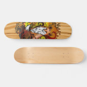 Autumn Fox Light Wood Nature Illustration Persoonlijk Skateboard (Horizontaal)