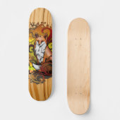 Autumn Fox Light Wood Nature Illustration Persoonlijk Skateboard (Voorkant)