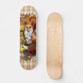Autumn Fox Plaid Nature Illustration Persoonlijk Skateboard (Voorkant)