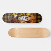 Autumn Fox Plaid Woodland Illustration Persoonlijk Skateboard (Horizontaal)