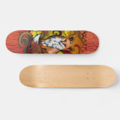 Autumn Fox Red Wood Grain Illustration Persoonlijk Skateboard (Horizontaal)