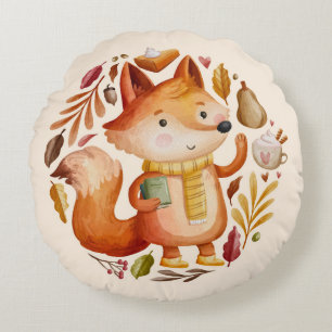 Autumn Fox Rond Kussen
