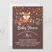 Autumn Fox Woodland Baby shower Kaart (Voorkant)