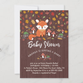 Autumn Fox Woodland Baby shower Kaart