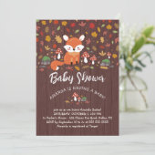 Autumn Fox Woodland Baby shower Kaart (Staand voorkant)