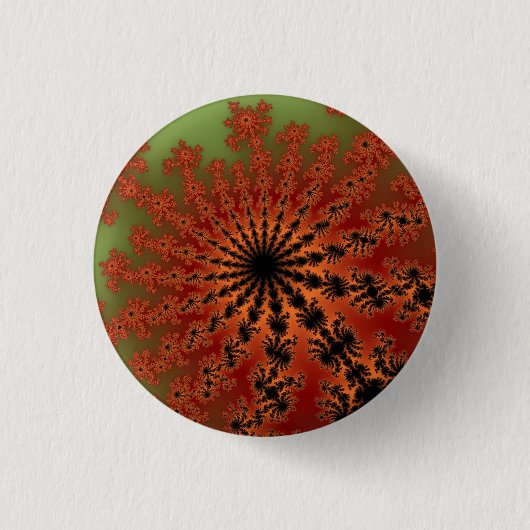 Autumn Fractal Burst Ronde Button 3,2 Cm (Voorkant)