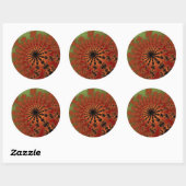 Autumn Fractal Burst Ronde Sticker (Vel)