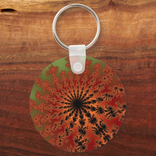 Autumn Fractal Burst Sleutelhanger (Voorkant)