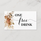 Autumn Free Drink Wedding Reception Ticket Card (Voorkant)