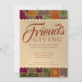 Autumn Friendsgiving Chic Herfst Gold Marble Dinne Kaart (Voorkant)