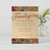 Autumn Friendsgiving | Geometrische goudmarmer Kaart (Staand voorkant)