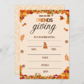 Autumn Friendsgiving Invitation Card Kaart (Voorkant / Achterkant)