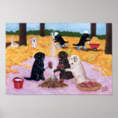 Autumn Fun Labradors Artwork Poster (Voorkant)