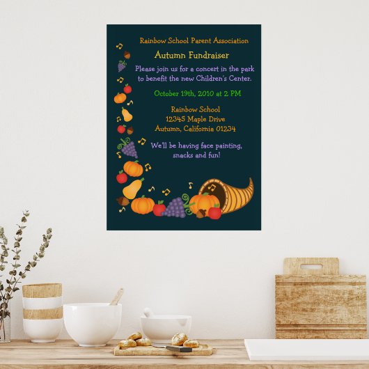 Autumn Fundraiser (groot Poster) Poster (Keuken)