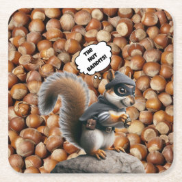 Autumn Funny Squirrel Bandit Paper Onderzetter