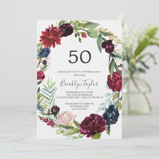 Autumn Garden | 50e verjaardag van de Bourgogne Wr Kaart (Staand voorkant)