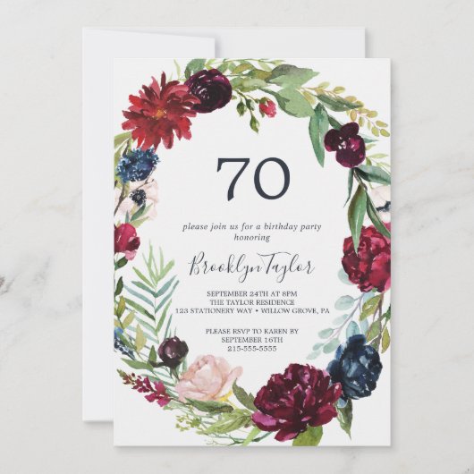 Autumn Garden | 70e verjaardag van de Bourgogne Wr Kaart (Voorkant)