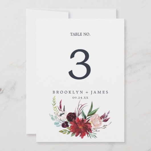 Autumn Garden | Bogundy 5x7"-tabelnummer (Voorkant)