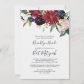 Autumn Garden | Bourgogne Bat Mitzvah Kaart (Voorkant)