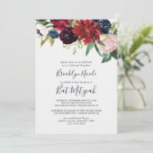 Autumn Garden | Bourgogne Bat Mitzvah Kaart (Staand voorkant)