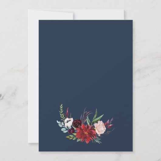 Autumn Garden | Bourgogne Bat Mitzvah Kaart (Achterkant)