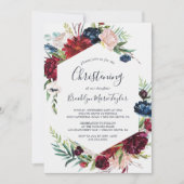 Autumn Garden | Bourgogne Christening Kaart (Voorkant)