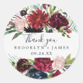 Autumn Garden | Bourgogne Hartelijk dank voor de S Ronde Sticker (Voorkant)