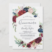 Autumn Garden | Burgundy Quinceañera Kaart (Voorkant)