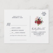 Autumn Garden Burgundy Song Request RSVP Briefkaar Uitnodiging Briefkaart (Achterkant)