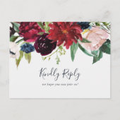 Autumn Garden Burgundy Song Request RSVP Briefkaar Uitnodiging Briefkaart (Voorkant)