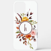 Autumn Garden Burgundy Waterverf Monogram Case-Mate iPhone Case (Achterkant)
