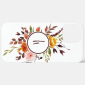 Autumn Garden Burgundy Waterverf Monogram Case-Mate iPhone Case (Achterkant (horizontaal))