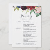Autumn Garden Burgundy Wedding Itinerary Kaart (Voorkant)