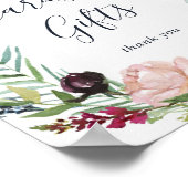 Autumn Garden Burgundy Wreath Kaarten and Gifts Si Poster (Hoek)