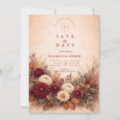 Autumn Garden Floral Wedding Save The Date (Voorkant)