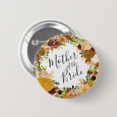 Autumn Garden Floral Wreath Moeder van de Bride Ronde Button 5,7 Cm (Voorkant /achterkant)
