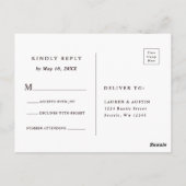 Autumn Garden Marsala Waterverf Wedding RSVP Briefkaart (Achterkant)