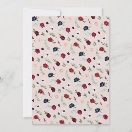 Autumn Garden | Navy Blue Monogram Weddenschap Kaart (Achterkant)