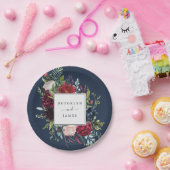 Autumn Garden | Navy Blue Wedding Papieren Bordje (Feest)