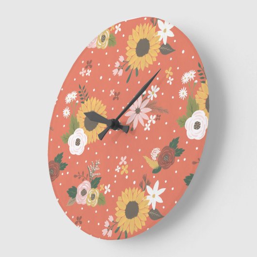 Autumn Garden Pattern Grote Klok (Hoek)