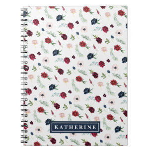 Autumn Garden Pattern Personalized Spiral Notitieb Notitieboek