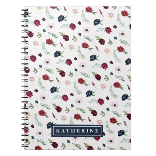 Autumn Garden Pattern Personalized Spiral Notitieb Notitieboek (Voorkant)