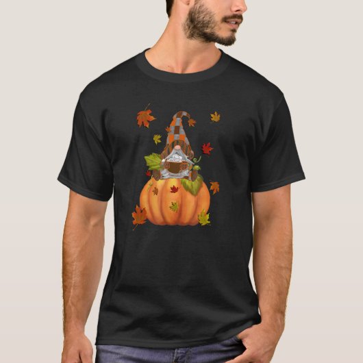 Autumn Garden Pumpkin Gnome Herfst T-shirt (Voorkant)