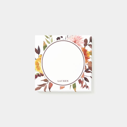 Autumn Garden Waterverf op persoonlijke titel Post-it® Notes (Voorkant)